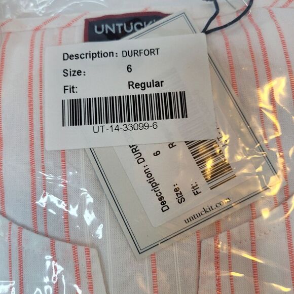 Untuckit Durfort Shirt Womens‎ 6 Striped Cotton Long Sleeve Pullover Tunic Beach - Picture 4 of 5